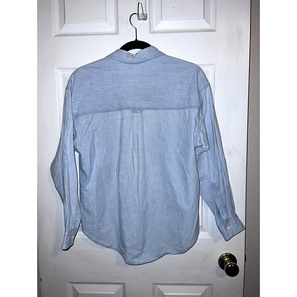 Vintage COLUMBIA Womens Chambray Long Sleeve Button Shirt Embroidered - Picture 5 of 7